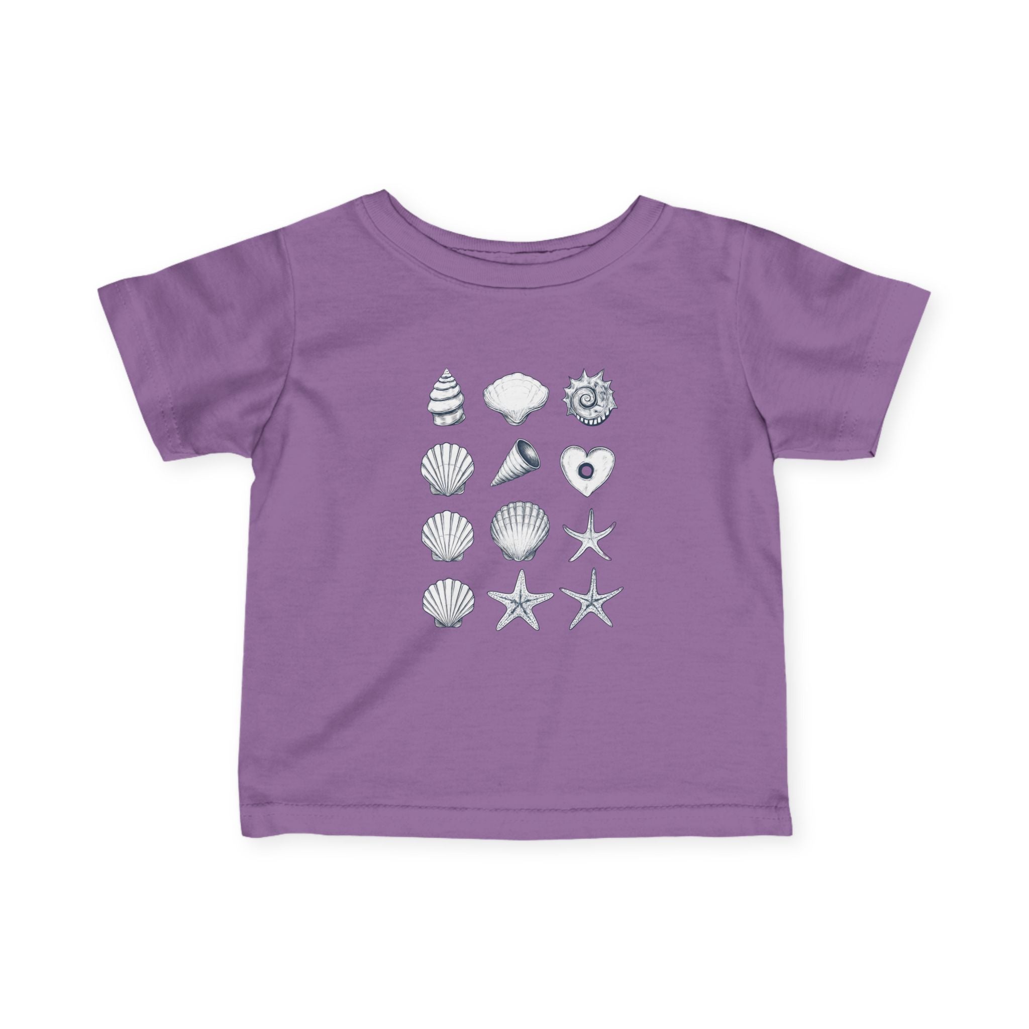 Infant Fine Jersey Tee, Seashells, Multicolor, Outside Adventure Shirt, Summer Fun
