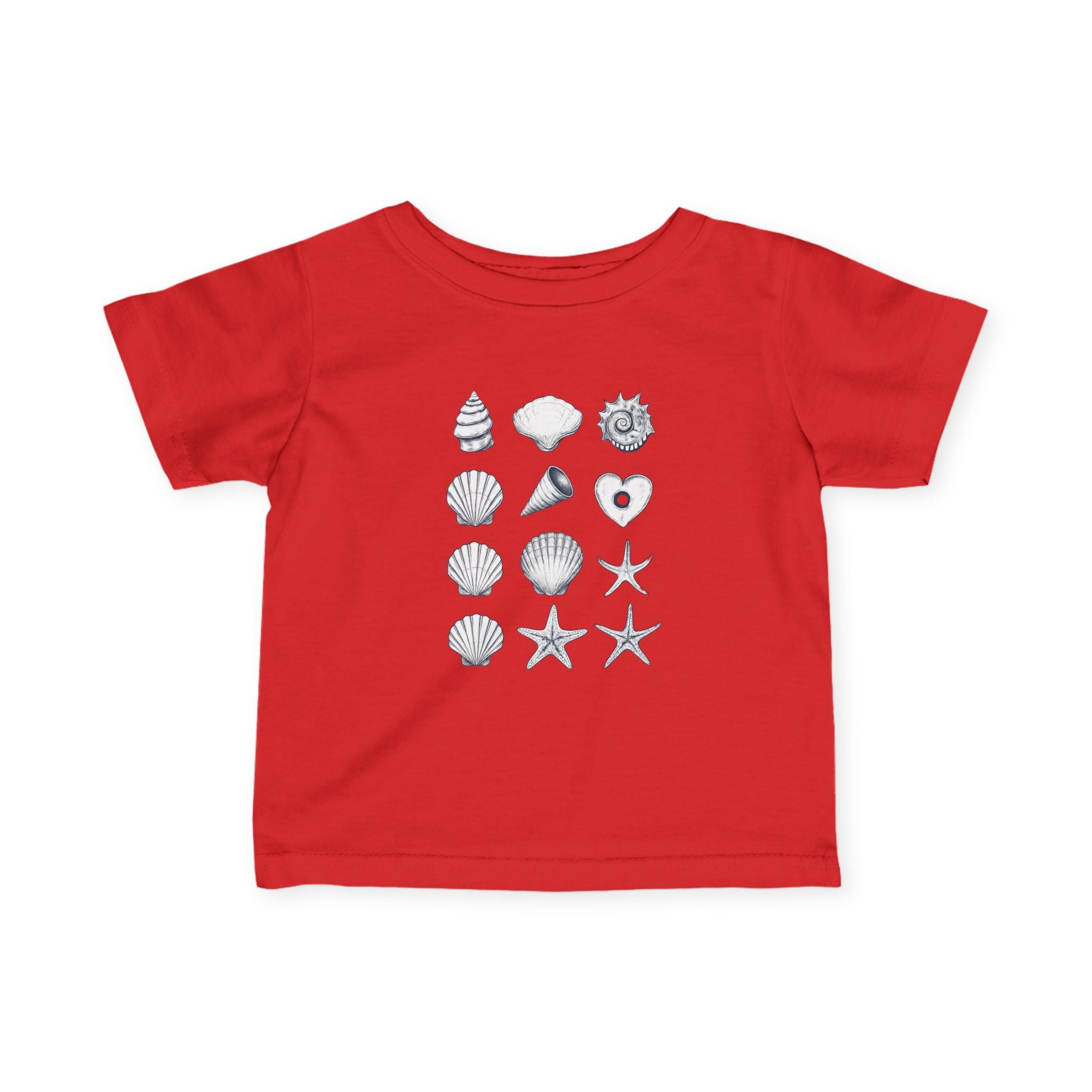 Infant Fine Jersey Tee, Seashells, Multicolor, Outside Adventure Shirt, Summer Fun