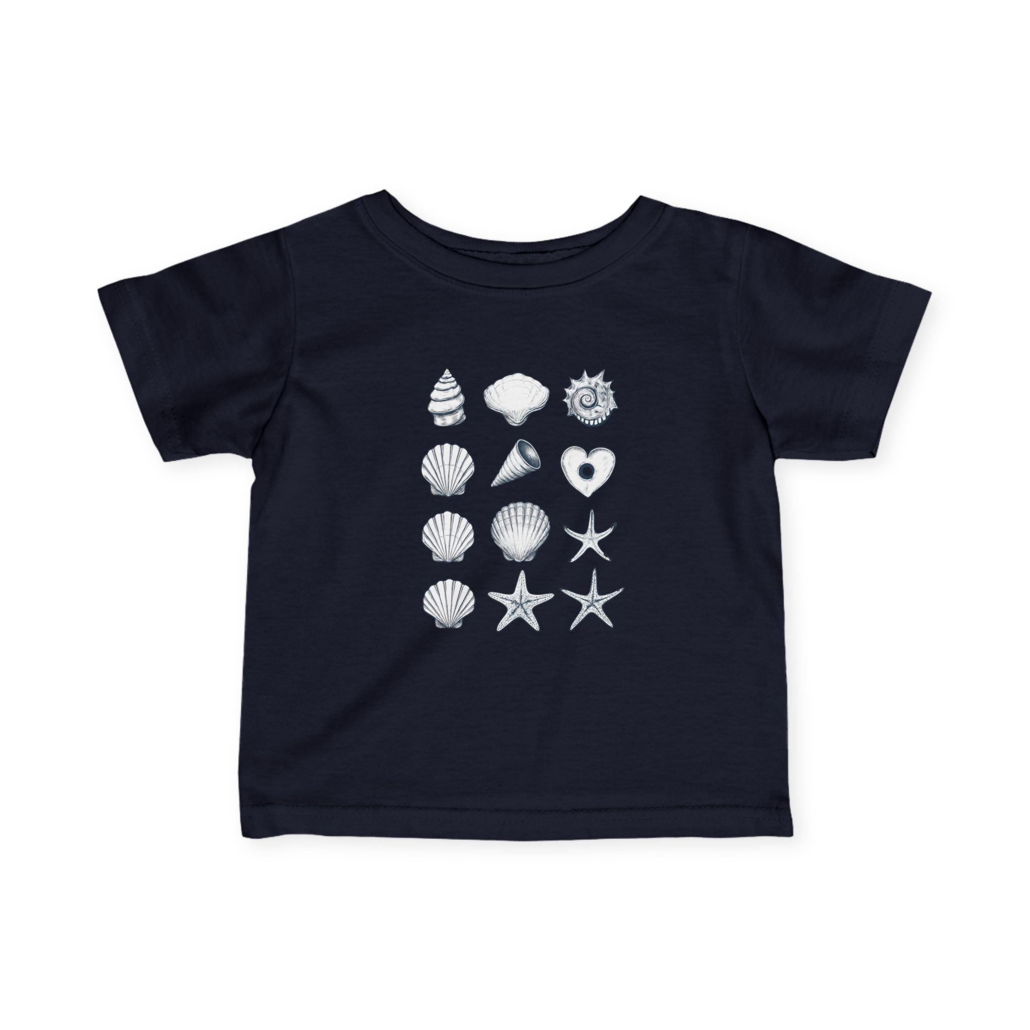 Infant Fine Jersey Tee, Seashells, Multicolor, Outside Adventure Shirt, Summer Fun