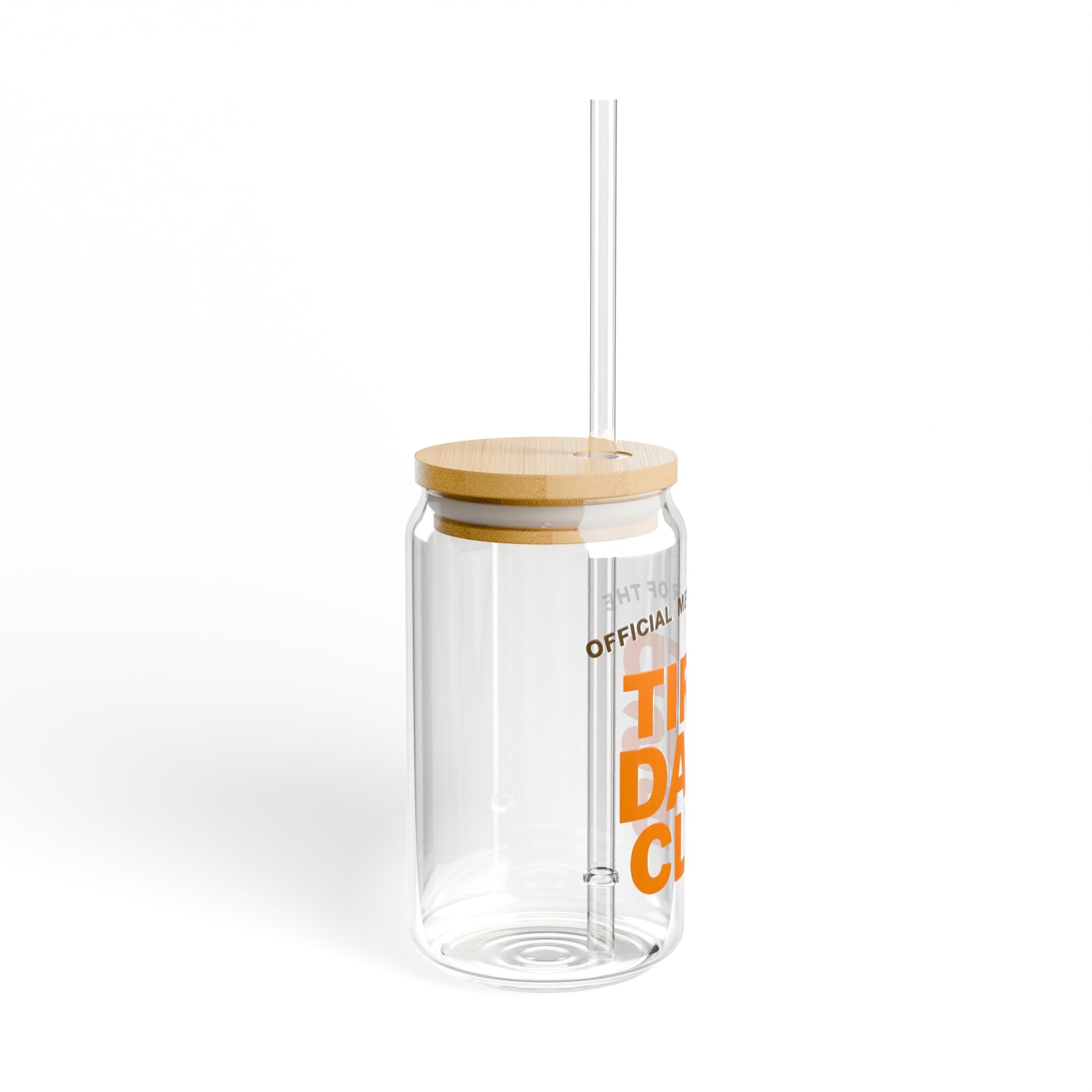 Tired Dads Club Sipper Glass, 16oz - Dad Gift, Reusable Drinkware, Fun Mug, Father's Day Present, Cool Beverage Container