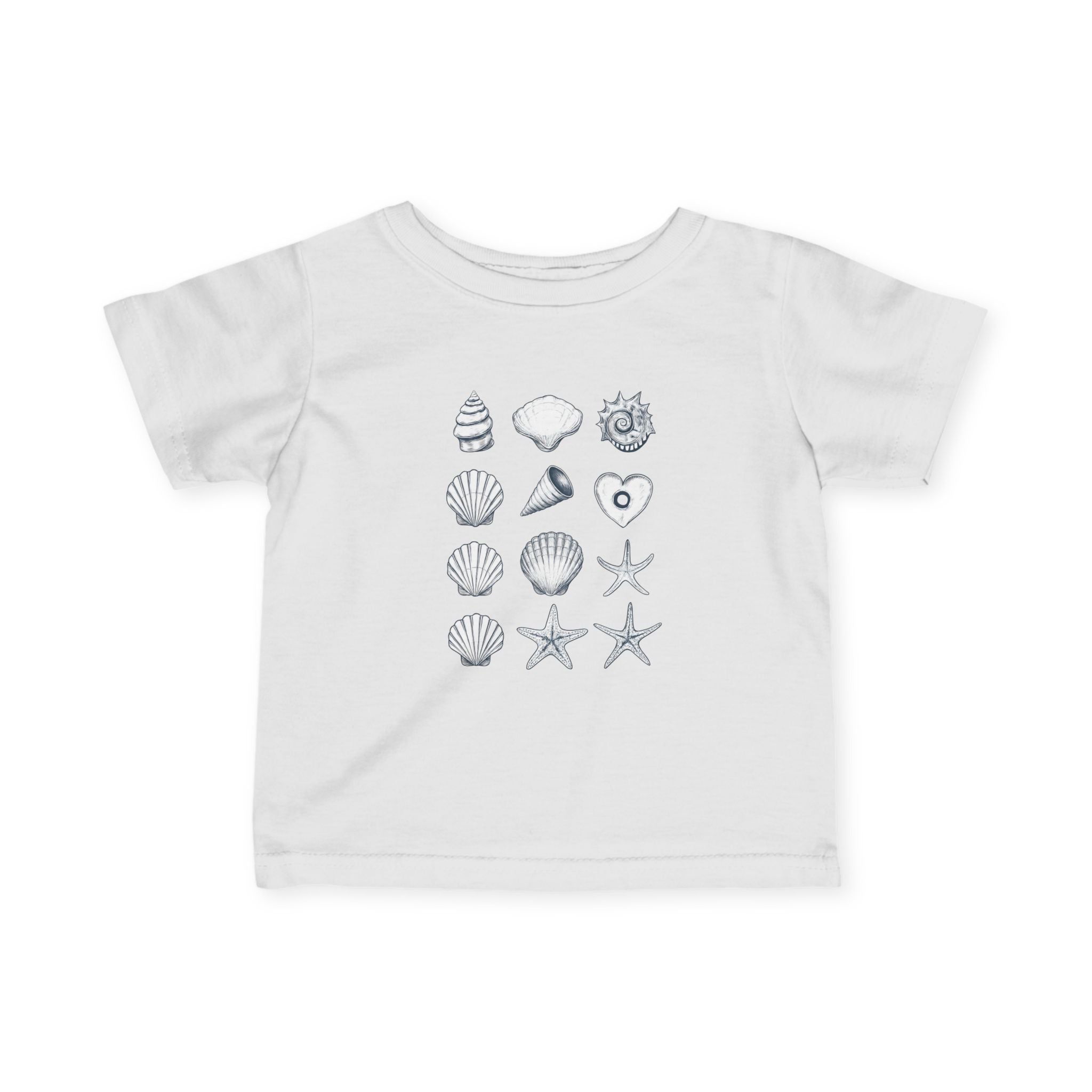 Infant Fine Jersey Tee, Seashells, Multicolor, Outside Adventure Shirt, Summer Fun